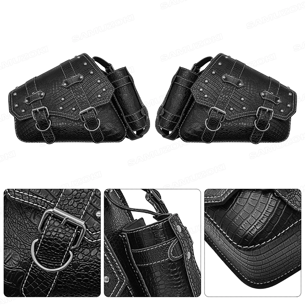 

Motorcycle Saddlebag Swingarm Bag Synthetic Leather Tool Swing Arm Bags for Softail Models Dyna