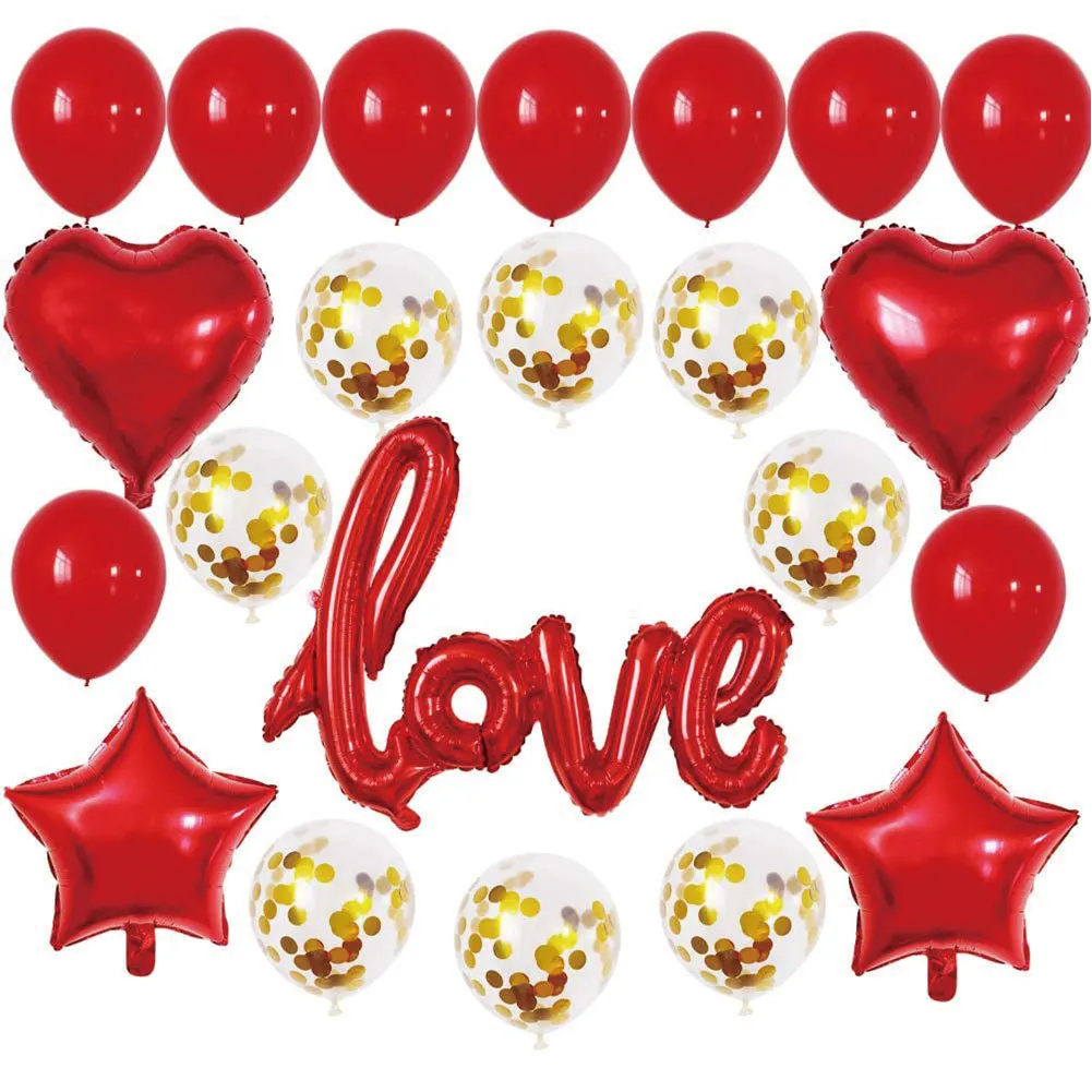 One-piece LOVE aluminum film balloon set Valentine's Day confession wedding room decoration balloon