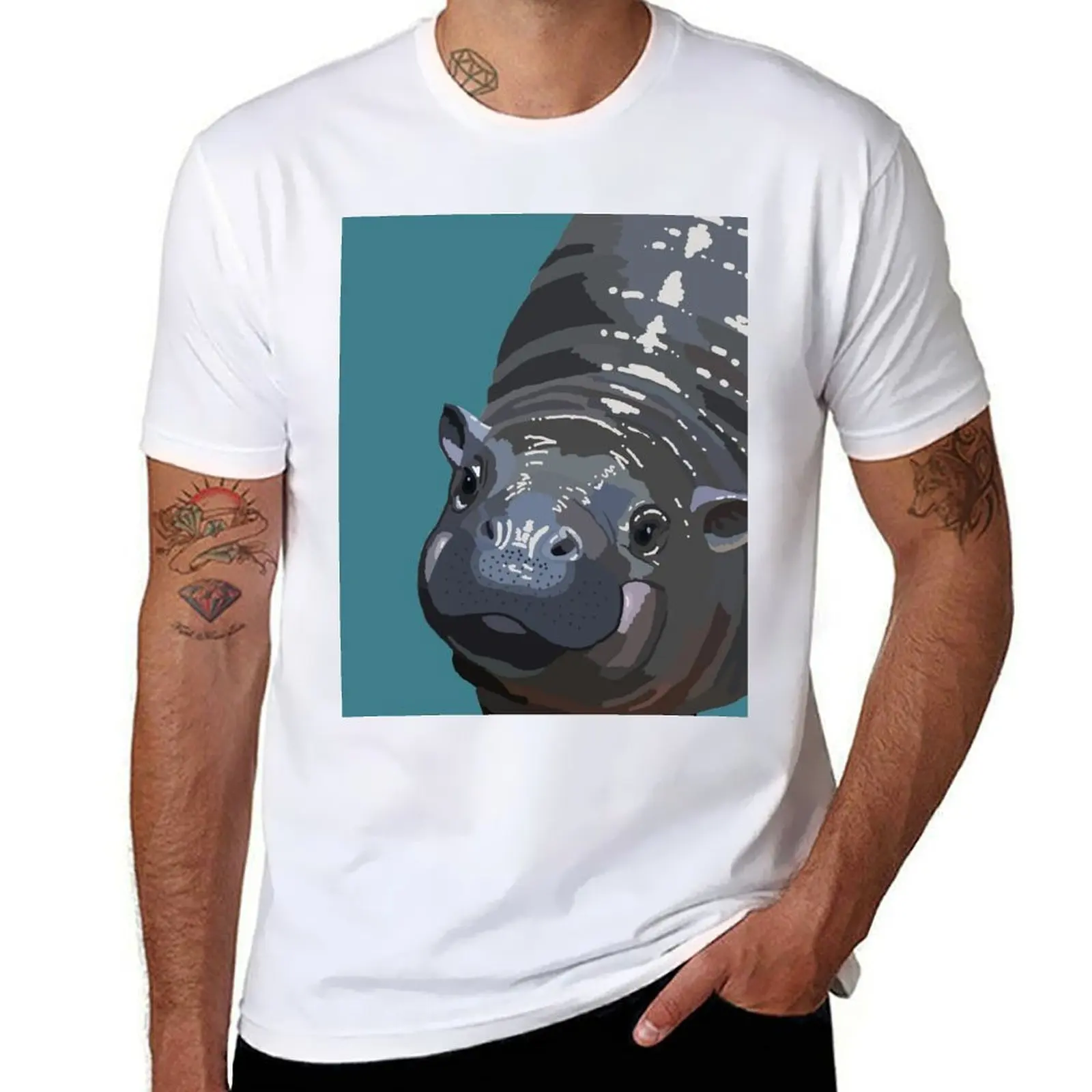 The Best Pygmy Hippo T-Shirt Plus Size Gym Sports T-Shirt