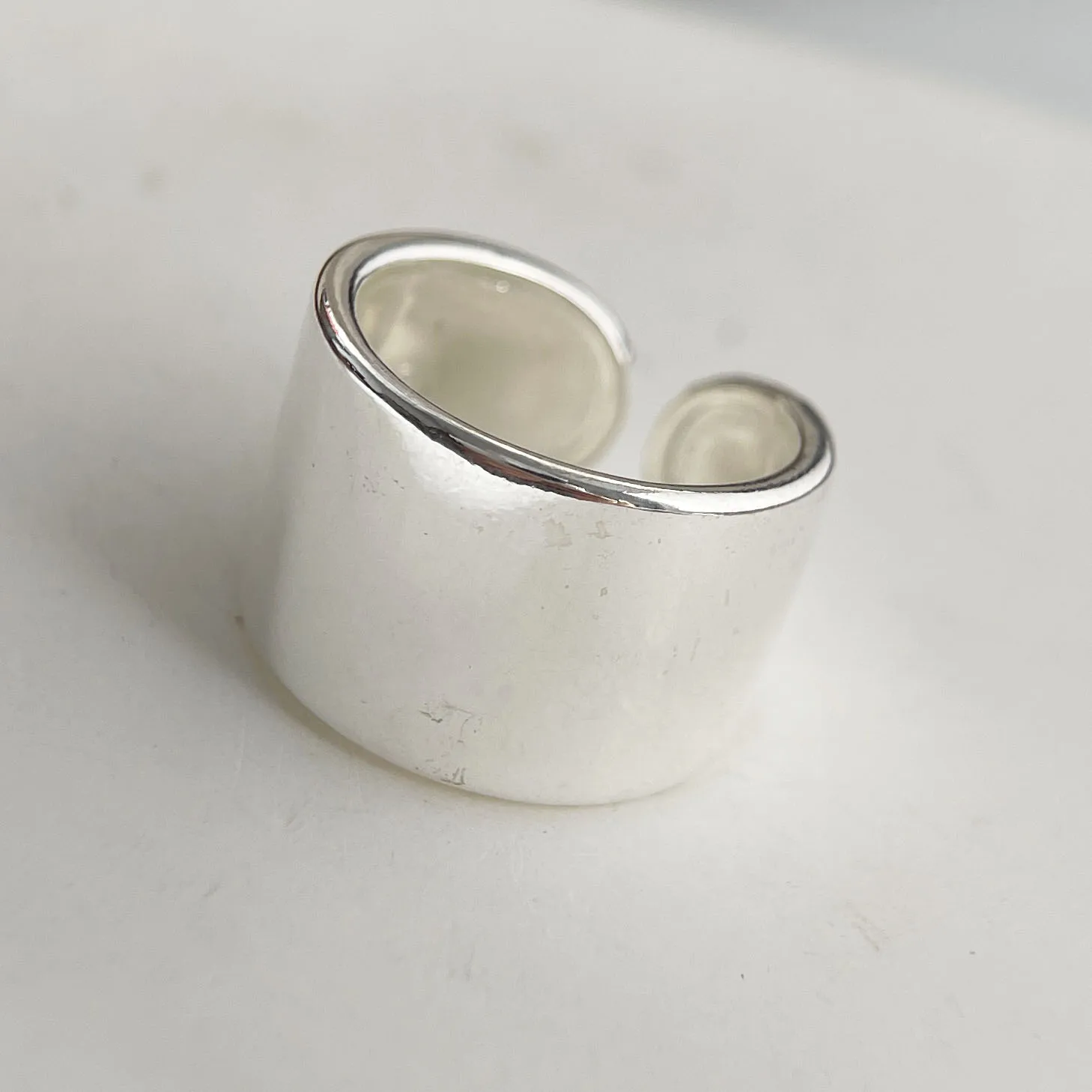 خواتم من الفضة الإسترليني عيار 925 للنساء والأزواج، مصنوعة يدويًا بسيطة وواسعة وبسيطة، هدية مجوهرات راقية تمنع الحساسية #6