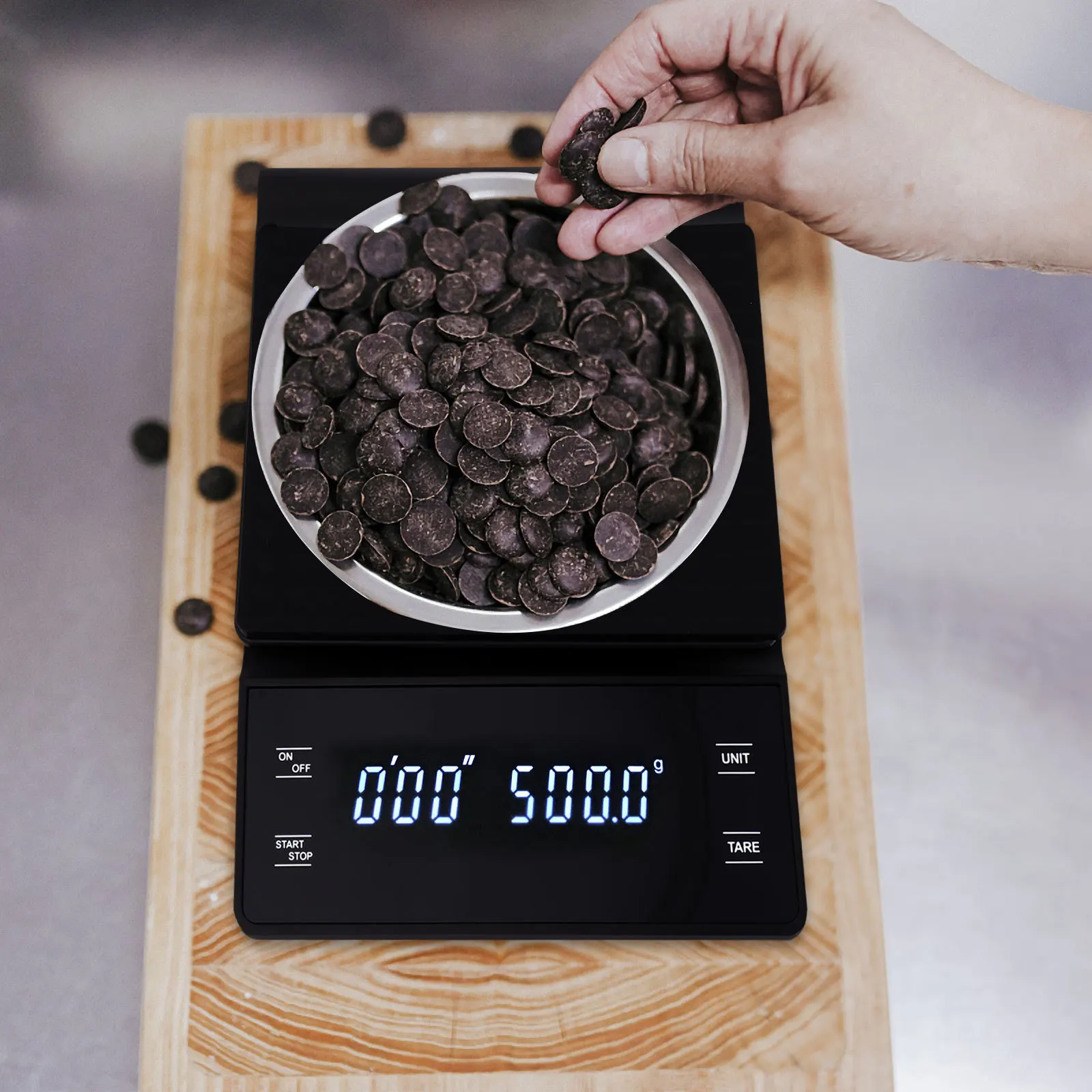 

4 Led Display 3Kg/0.1G Electronic Coffee Scale Digital Kitchen Scale With Timer Auto Off G Oz Ml Lb Conversion Low Power