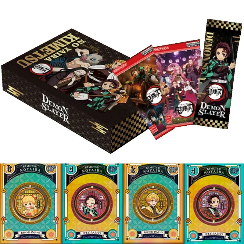 New Demon Slayer Anime Card Tanjirou Nezuko Zenitsu Inosuke Rare Character Collection Card Kids Toys Halloween Christmas Gift