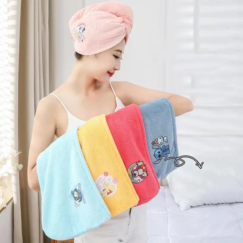 

Stitch Hair Towel Minnie Mouse Toy Story Disney Miniso Quick Dry Hat Super Absorbent Cap Bath Wrap Wipe Towels Girls Women Gifts