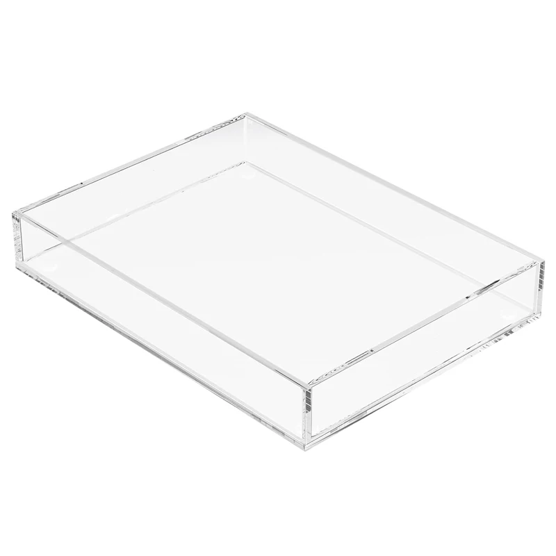 4mm thickness,  37*26*5.5cm Customized Acrylic Rectangle Decorative Catchall Organizer Storage Tray