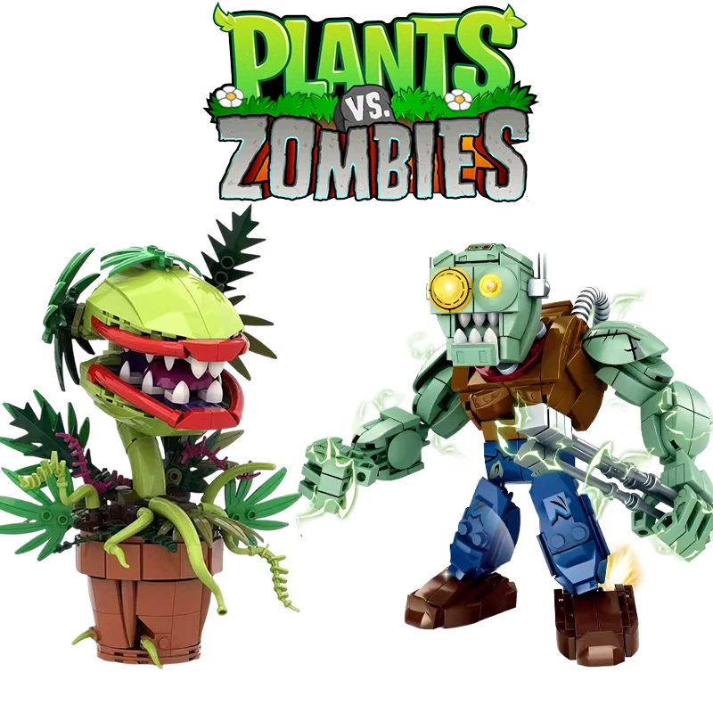 

Plants vs. Zombies Battle of Boss decisive battle Building Blocks Set Peashooter Gatling Pea Shooter Figure Toyfor Children Gift