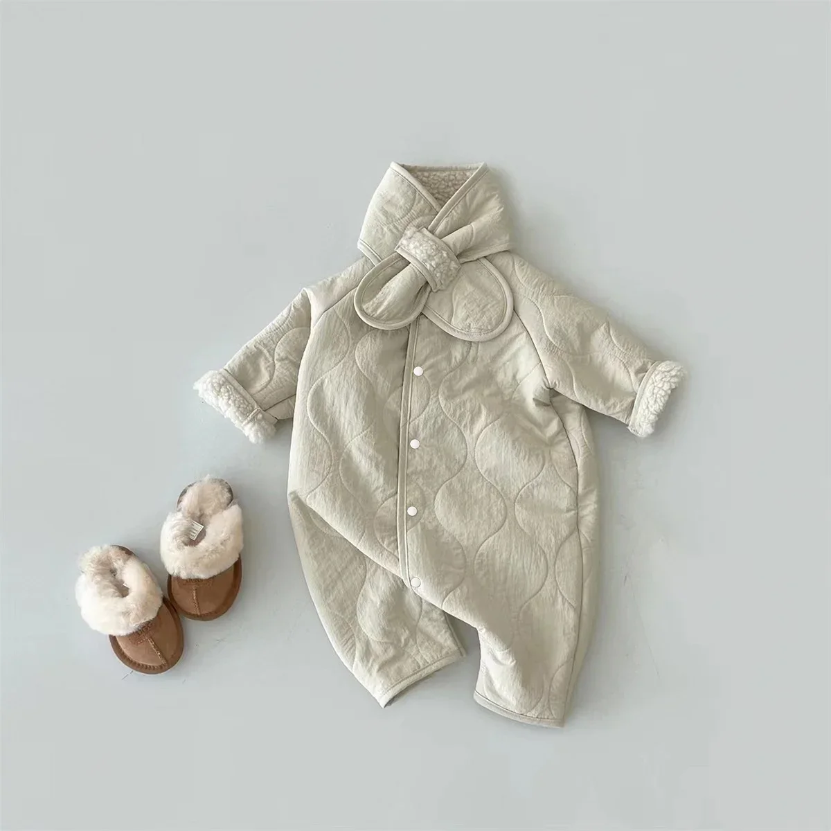 Autumn Winter Baby Boys Girls Thick Romper Warm Fleece Romper Playsuit Onepiece Fashion Baby Clothing