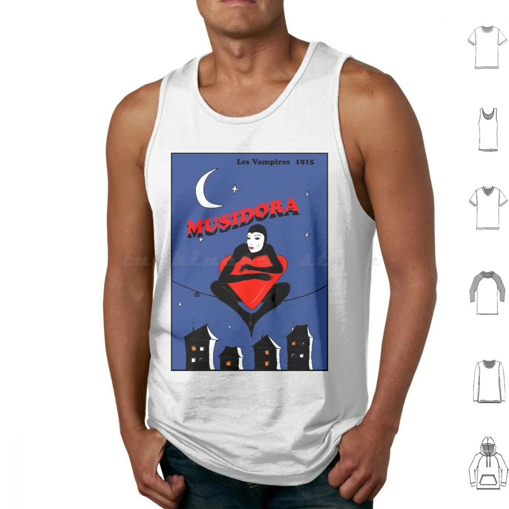 Musidora As Irma Vep Tank Tops Vest Sleeveless Musidora Classic Movies Woman Night Moon City Irma Vep Cat Woman