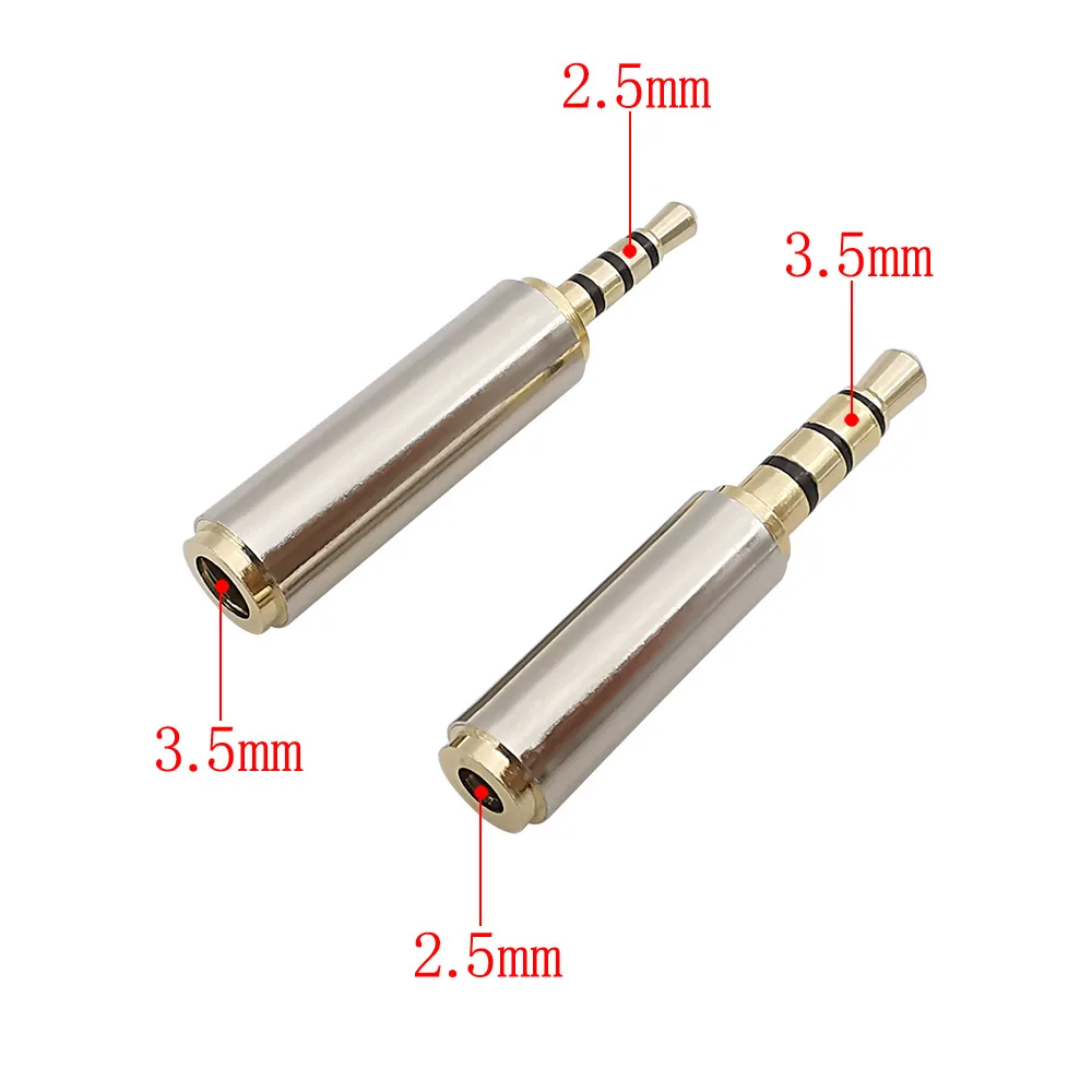 1Pcs 4 Pole 2.5 mm Male to 3.5mm Female / 2.5mm Female to 3.5mm Male TRRS Stereo Audio Headphone Adapter Aux Connector Converter