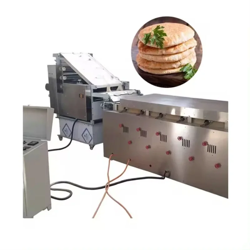 Large pita bread arabic bread production line dough sheeter tortilla making machine tortilla press roti chapati making machine