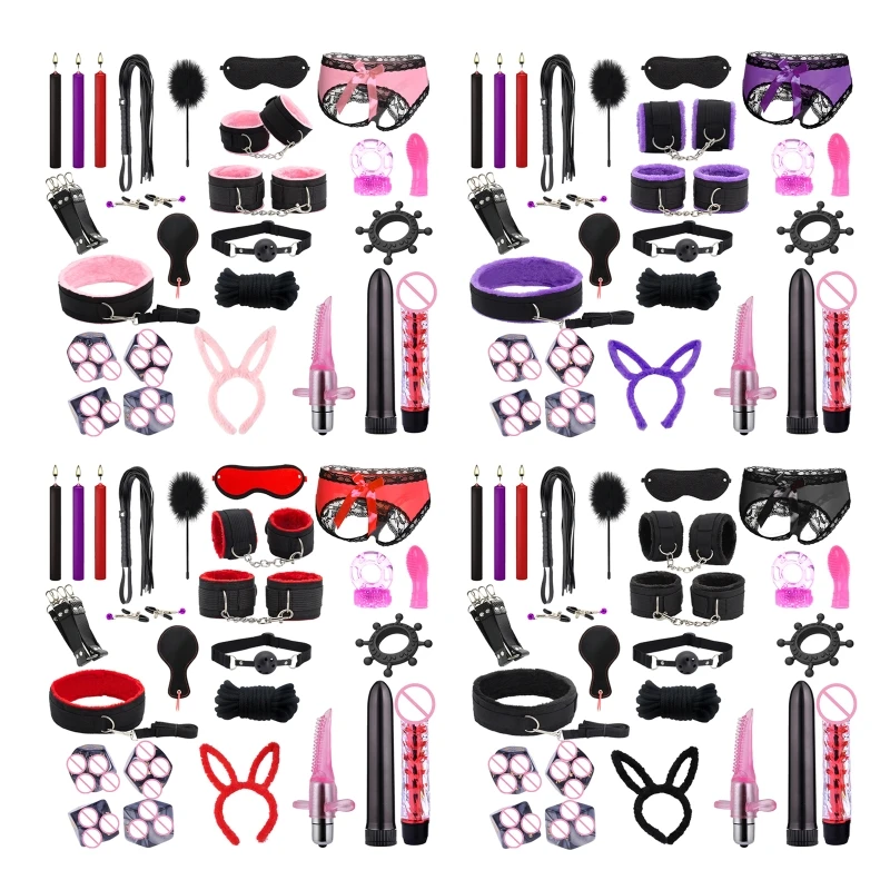 

Sexy BDSM Kits Plush Sex Bondage Sex Whips Gag Nipple Clamps Sex Toy Drop Shipping