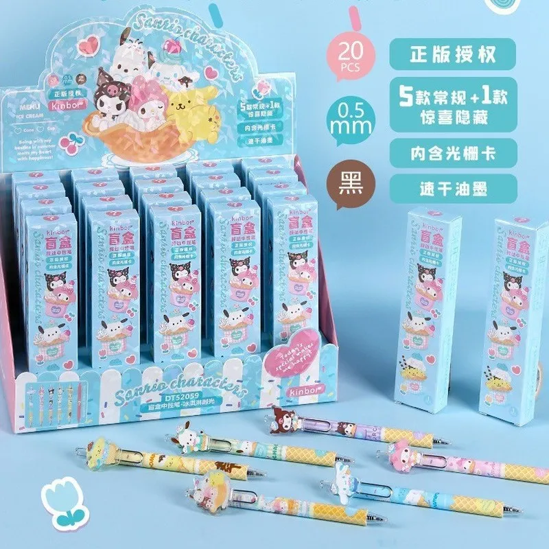 5/20 قطعة سلسلة سانليو التصحيح قلم محايد اللون الكرتون 0.5 المحمولة قلم معدني كليب أسود التجفيف السريع قلم توقيع طالب القرطاسية #1