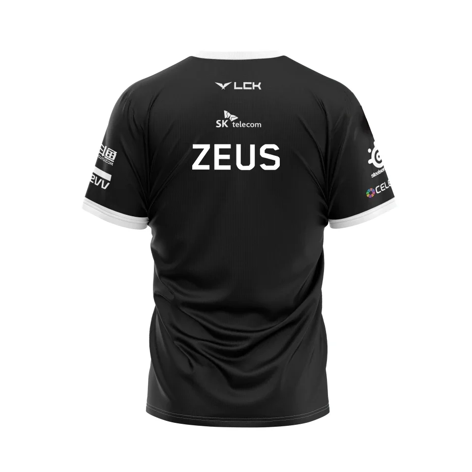 تي شيرت جديد من League of Legends SKT T1، قمصان فريق League of Legends Esports، وقمصان رياضية MSI Faker Zeus Supporter #3