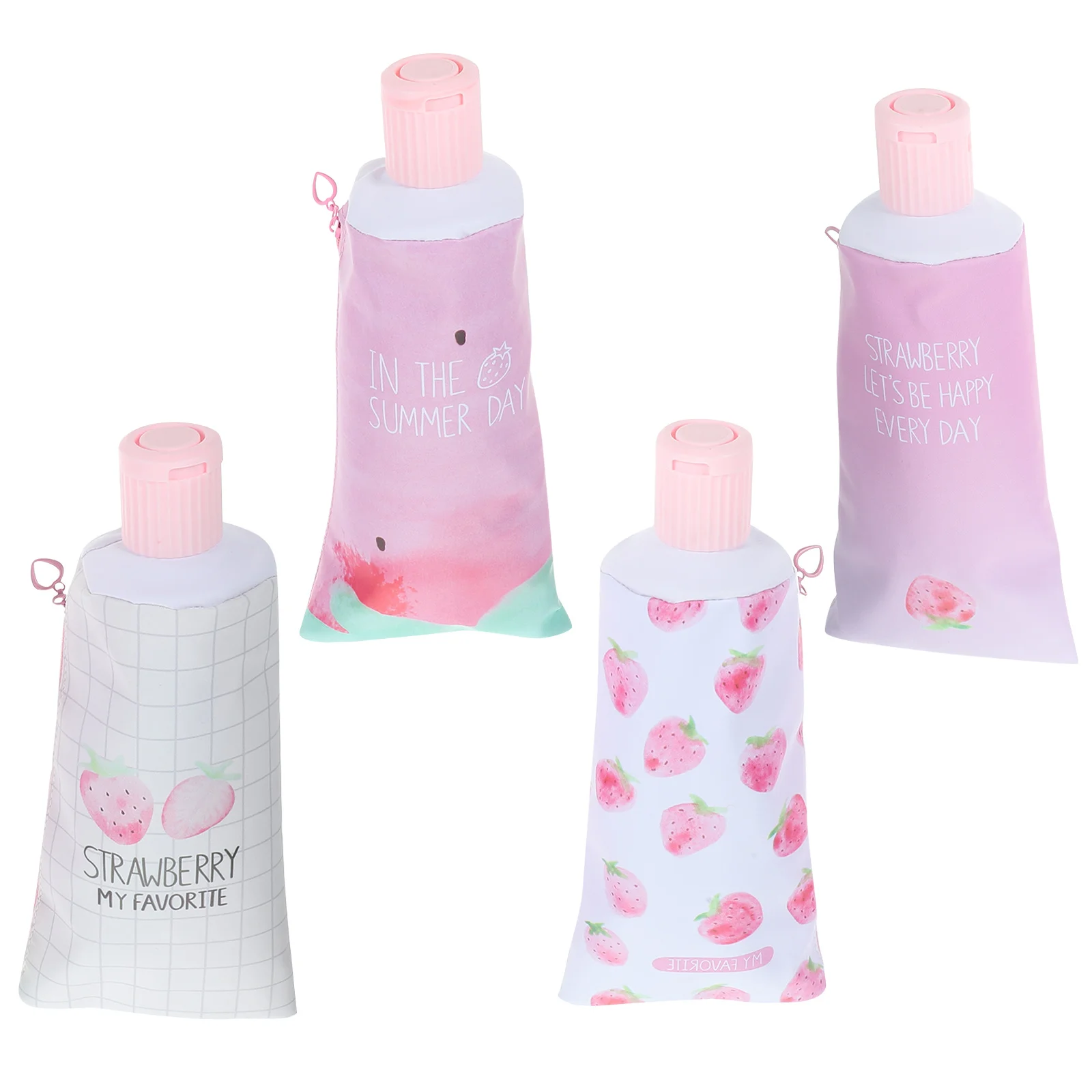 

4Pcs Large Capacity Toothpaste Shape Pencil Case PU Portable Pencil Bag Cute Stationery Holder for School Supplies