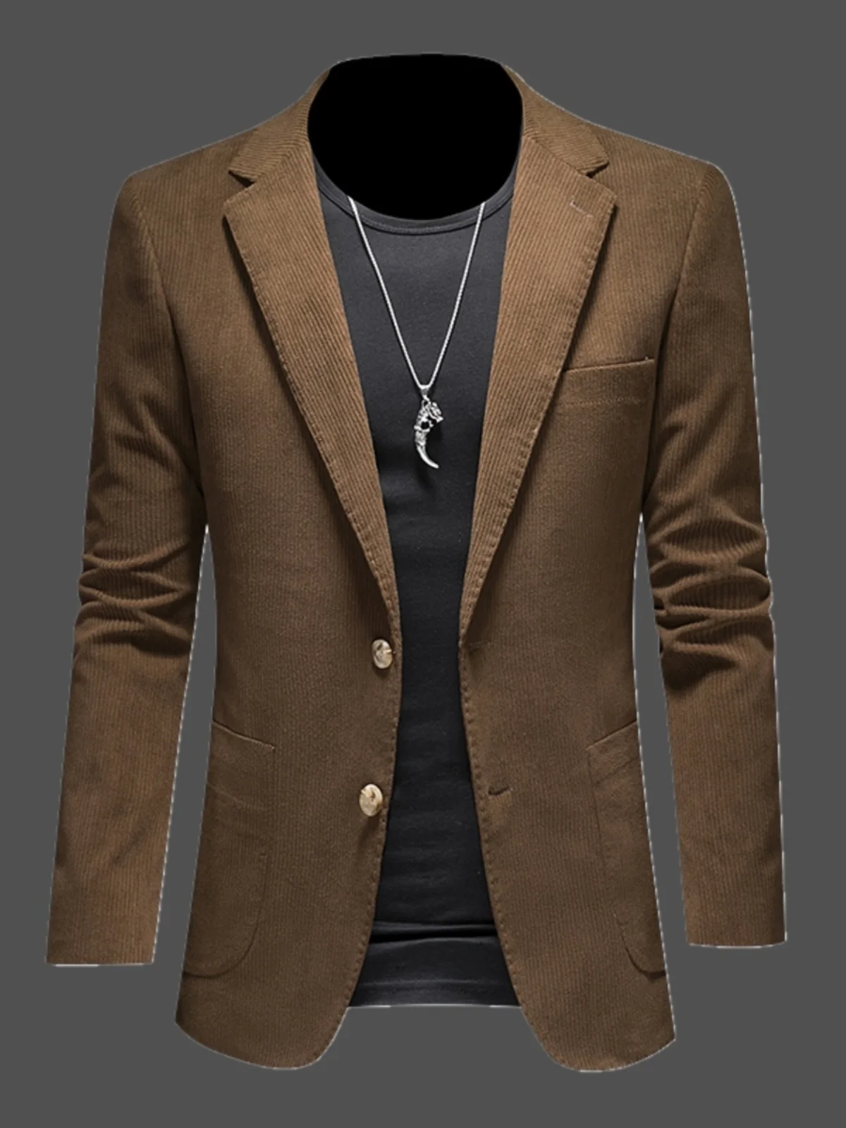 

Winter Thiened Corduroy Men's Suit Jaet Faionable Korean Briti Sle High-End Sensation Slim Fit Large Size Westwear