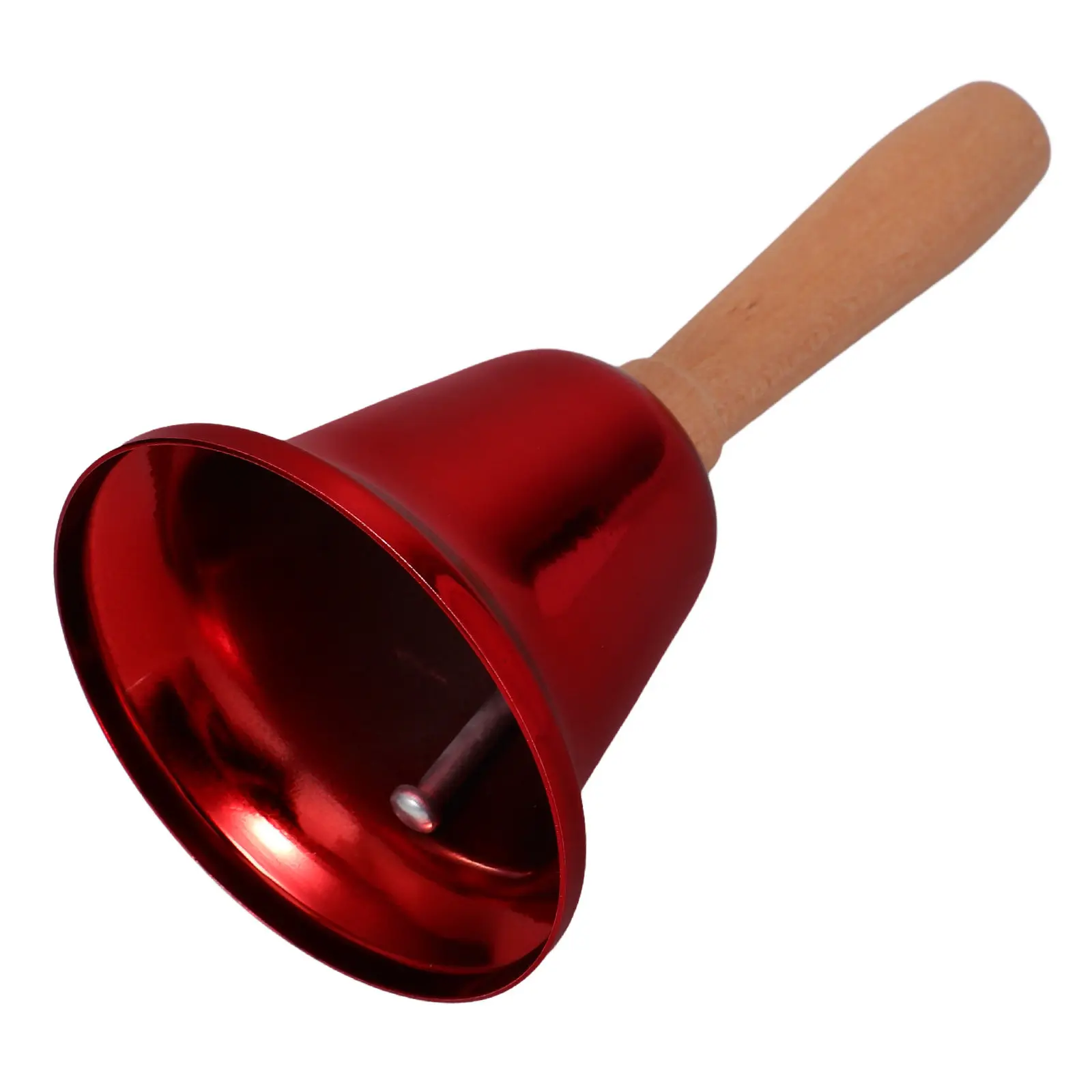 Handheld Metal Call Bell Wooden Handle Clear Loud Ring Tea Dinner Bell for Attention Seniors Classroom Wedding Restaurant