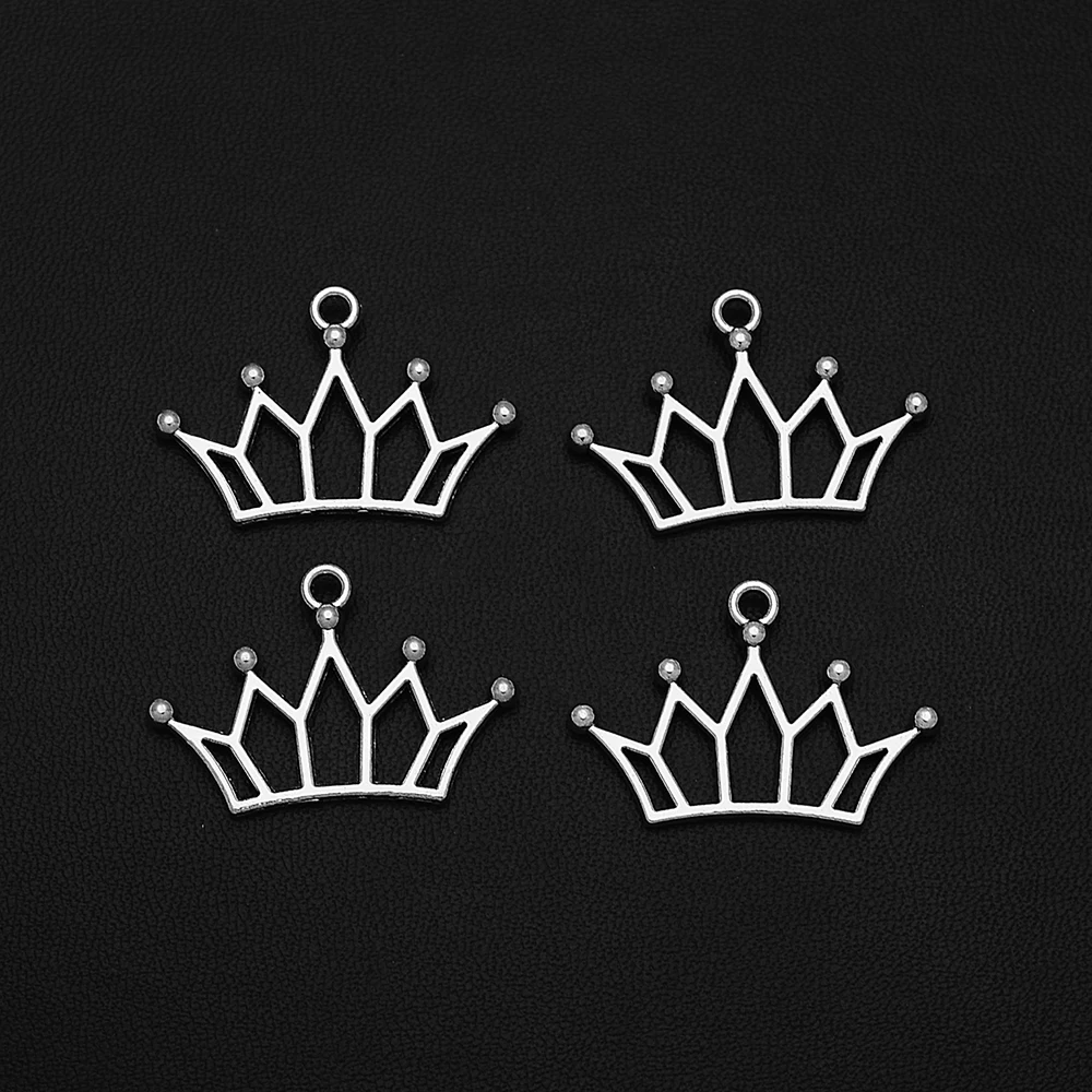 20pcs/lot--20x30mm Vintage Hollow Crown Charms Pendants For Diy Keychain Earring Jewelry Making Findings Supplies Accessories