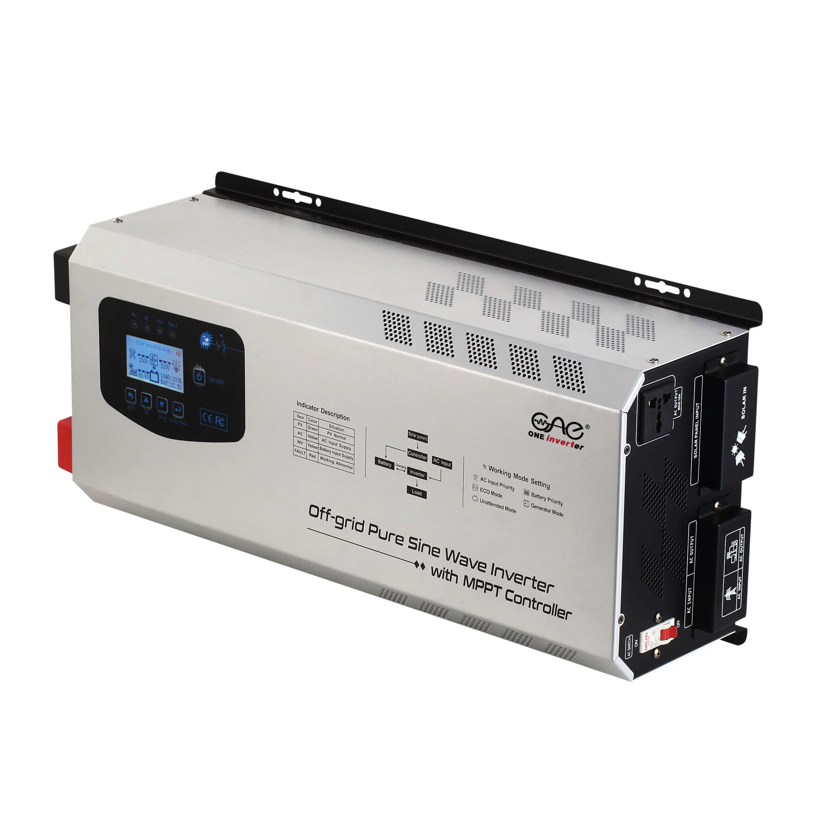 

3kw 24v single phase low frequency wifisolar hybrid inverter offgrid pure sine wave solar inverter