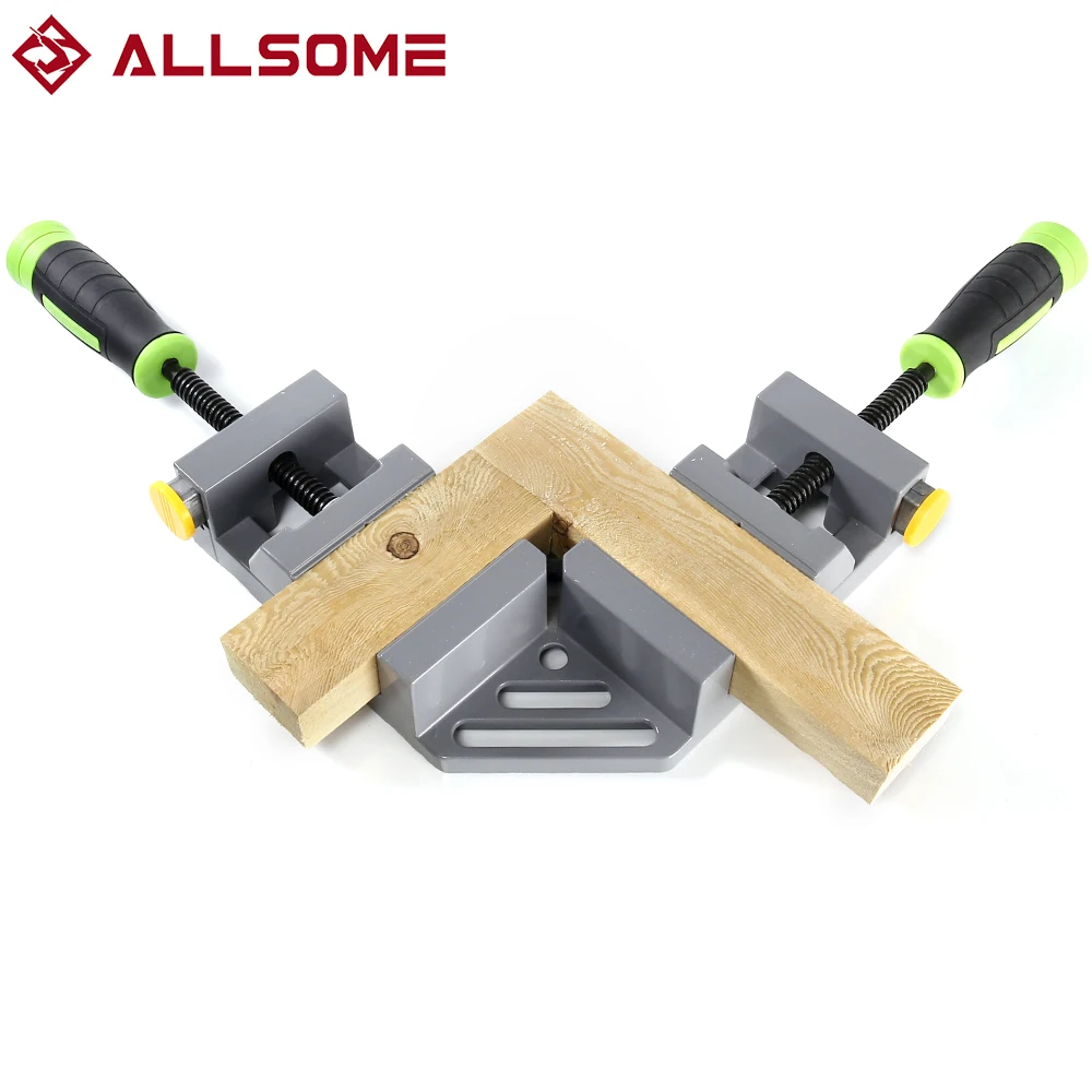 

Allsome 90 Degree Corner Clamp Quick Release Corner Vise with Adjustable Swing Jaw Aluminum Alloy for Woodworking, Welding