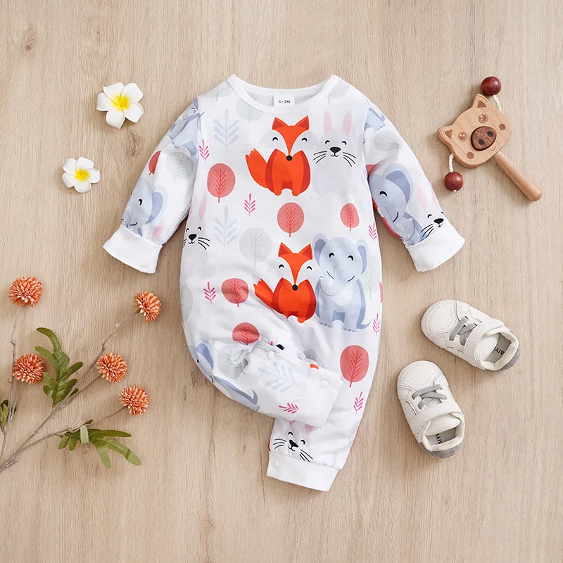 New Designer  Clothing  100 cotton spring and fall long-sleeved baby onesies Black and white cows   Short Sleeves   Fashion