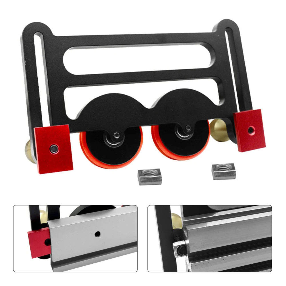 ​ Recinzione del profilo dell'alimentatore per pressatura in alluminio Tavolo del router per la lavorazione del legno Strumento di spinta o Banco da lavoro per carpenteria con binario a T standard per carpenteria