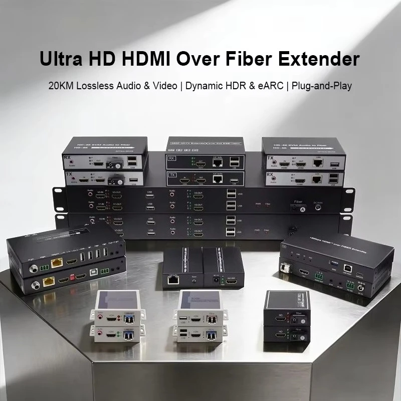 1080P to Fiber Extender FC Single Mode Single Fiber 20KM Transmission Point-to-Point Video Over Fiber Converter
