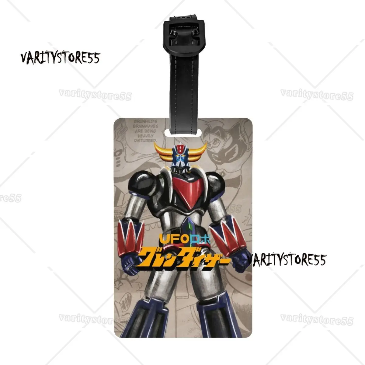 Custom Grendizer Anime Luggage Tag Privacy Protection UFO Robot Goldorak Baggage Tags Travel Bag Labels Suitcase