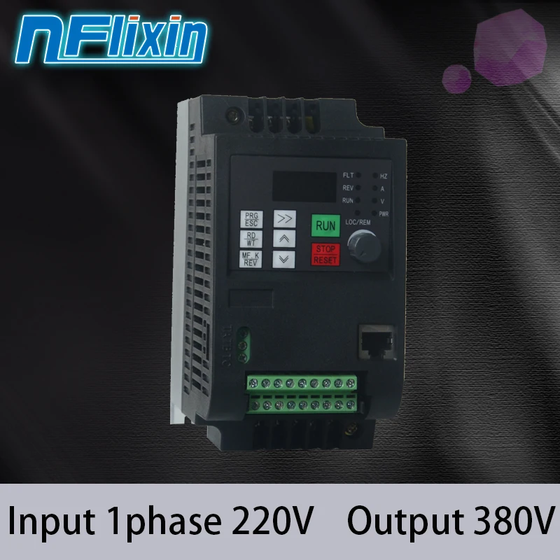 

1.5KW 2.2kw 220V to 380V VFD Variable Frequency Drive 0-400Hz 3P output Inverter for CNC spindle motor speed control