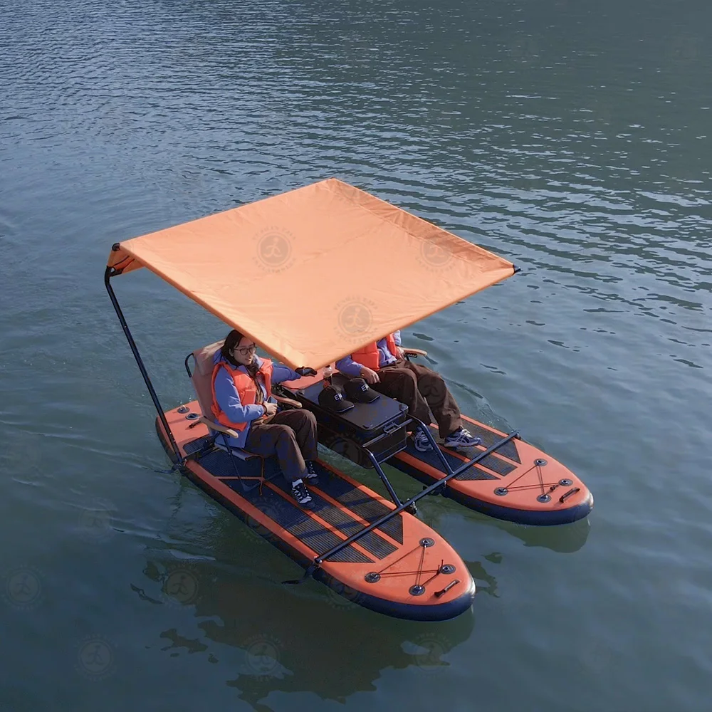 

Портативный роскошный катамаран-понтон для рыбалки, электрическая надувная доска для плавания для водных видов спорта