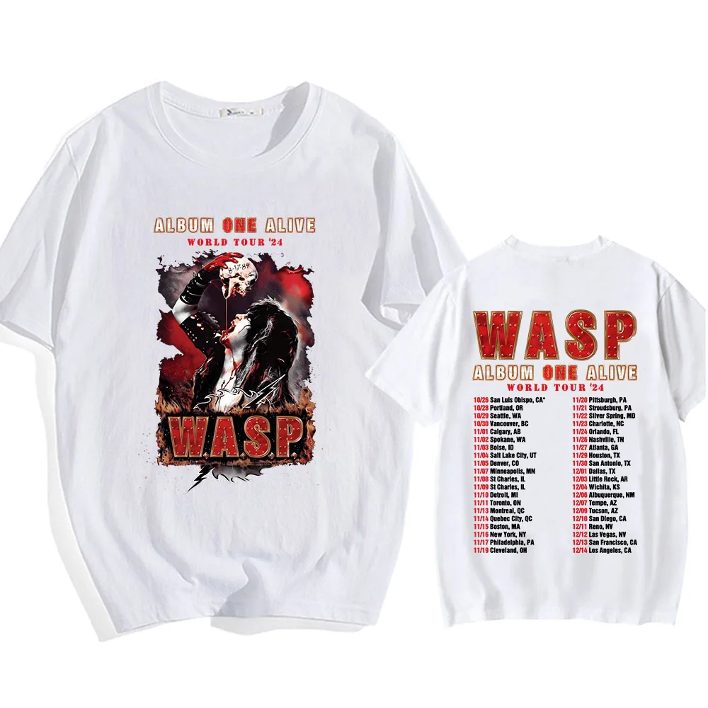 Album One Alive World Tour '24 WASP Nation Tshirts Hip Hop Fashion Mens T-shirt Camisetas Short Sleeve O-neck Unisex Streetwear