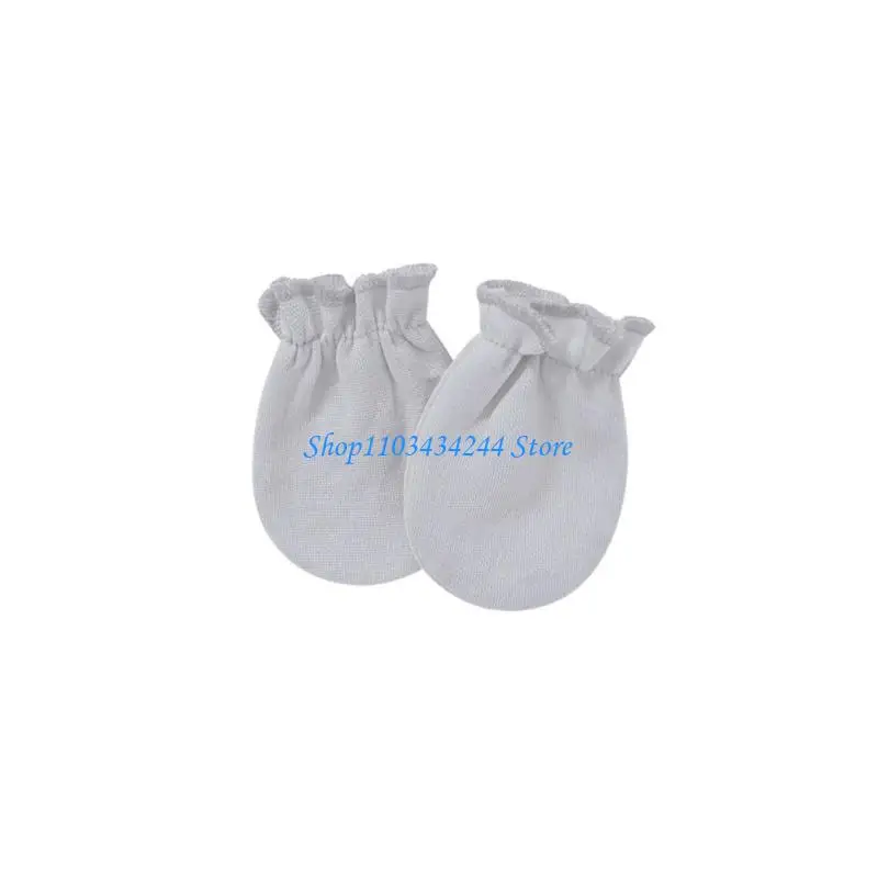Soft Cotton Newborn Anti-Scratch Mitts - Solid Color