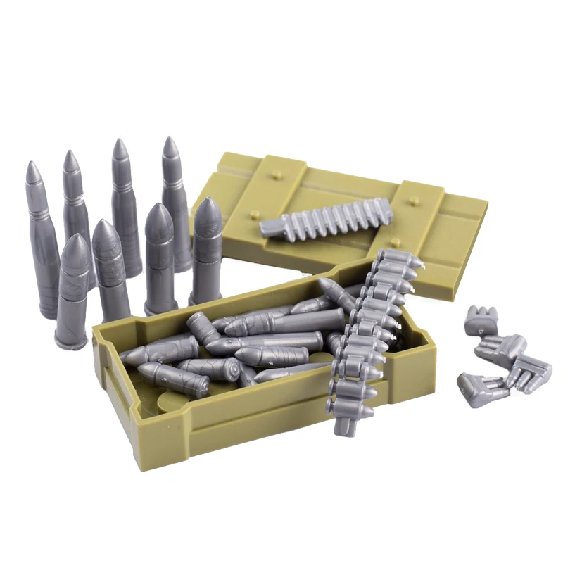 MOC WW2 Military Oil Barrel Weapon Box Building Blocks War Scene Accessories Bullet Explosive Motorcycle Sandbag Bricks Toys