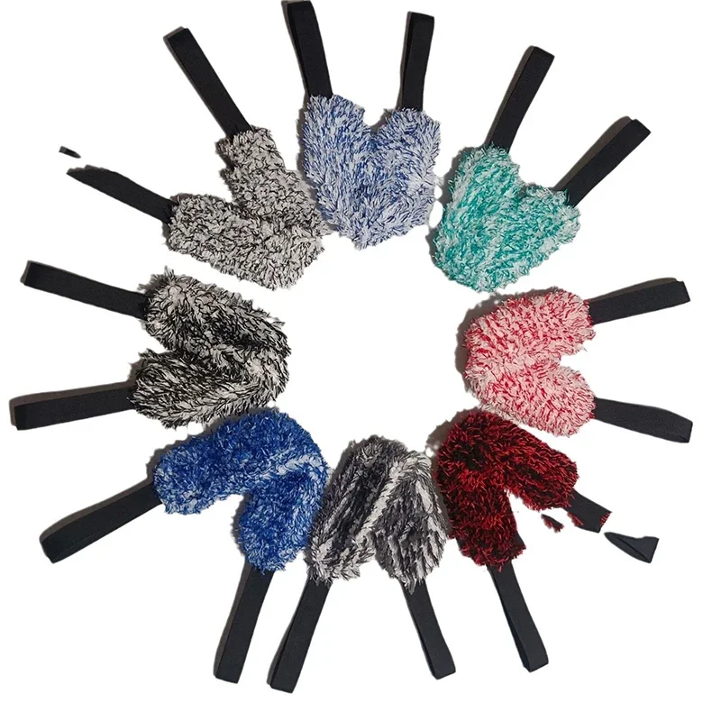 

1 шт., полотенце для чистки колес автомобиля, двухсторонняя натяжная лента из микрофибры, плюшевая щетка для колес, инструменты для чистки и обслуживания