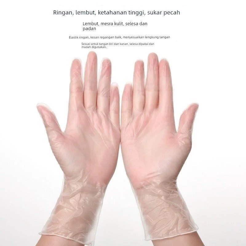 Thickened Food Grade PVC Disposable Gloves Waterproof Oil Resistant Kitchen Dishwashing Durability Household Chores Gloves