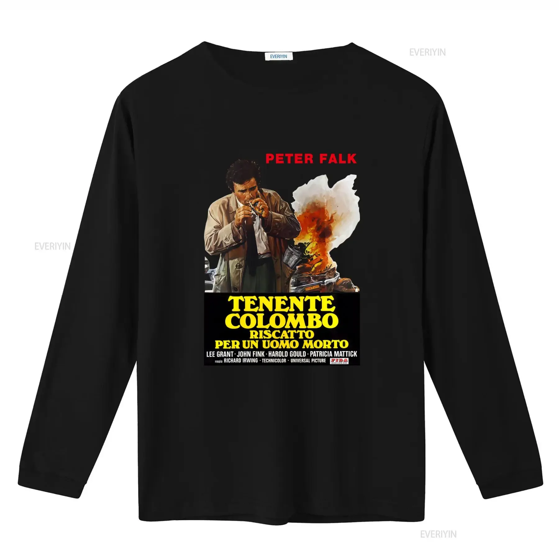 Columbo Ransom for a Dead Man Italian Promo Peter Falk T Shirt Classic Movie Design High Quality Print Perfect Film Fans