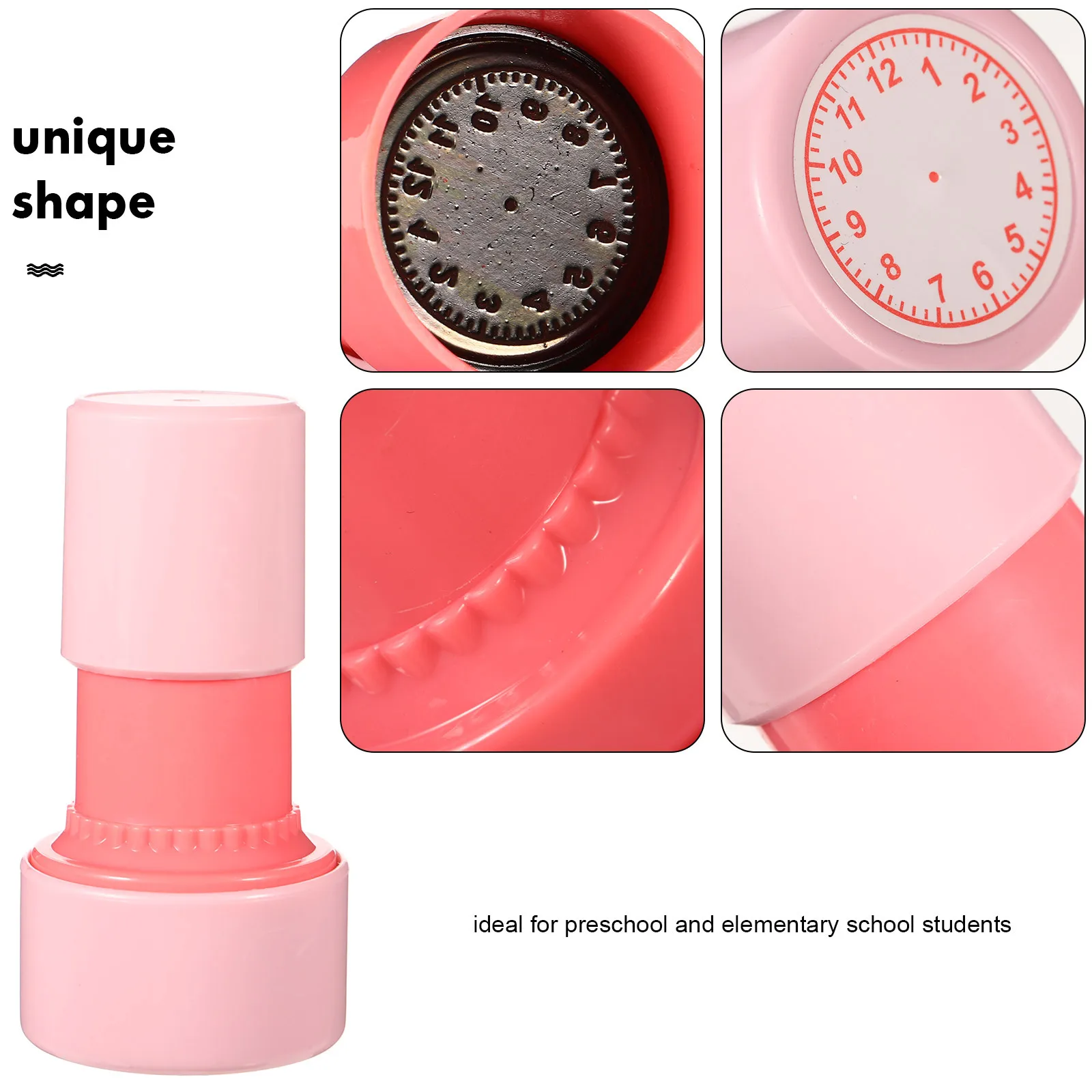 4 قطع من طوابع الساعة للأطفال أداة تعليمية للتعلم التفاعلي ونشاط ختم ممتع لطلاب المرحلة الابتدائية في مرحلة ما قبل المدرسة