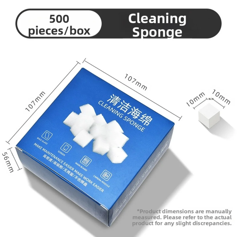 500PCS White Cleaning Sponges For PCB Soldering Flux Oil Removal Camera Lens Screen Cleaner Tool Industrial Grade