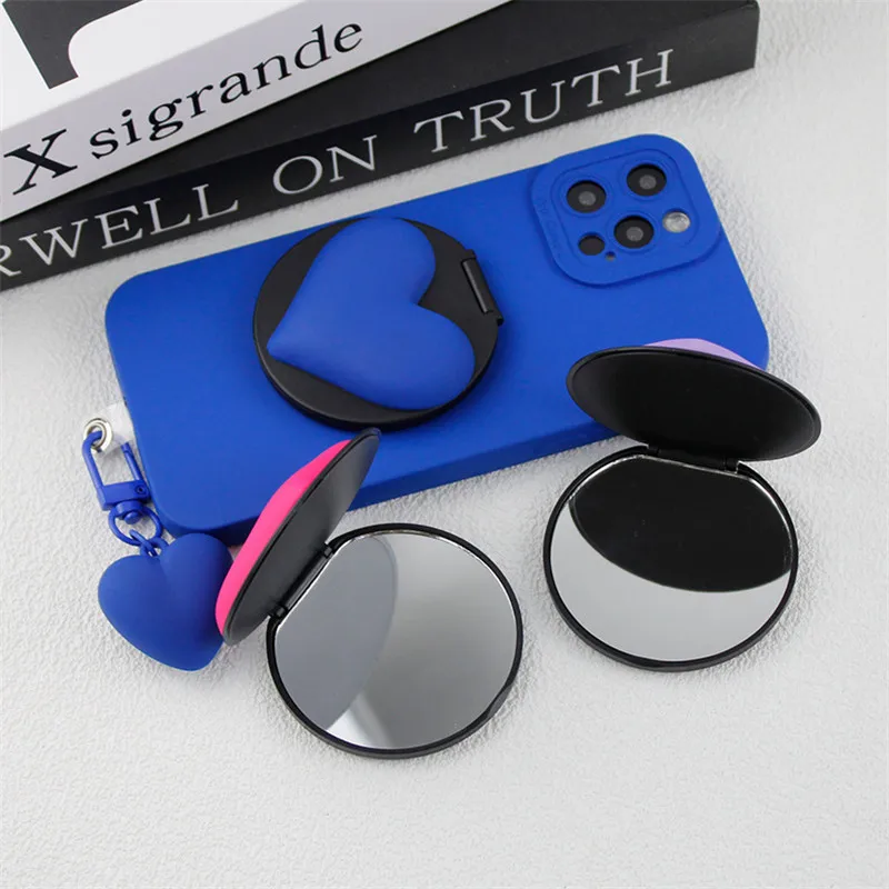 Heart  Makeup Mirror Mobile Phone Holder Stand INS Phone Finger Holder Fold Grip Air Sac Ring Mobile Stand Tok Support