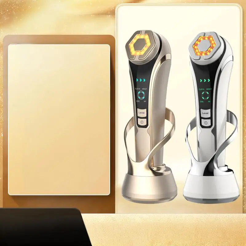 RF-radiofrequentie gezichtsapparaat HFIH Anti-aging microstroom echografie fototherapie draagbaar oplaadbaar voor gezichts-oogverzorging