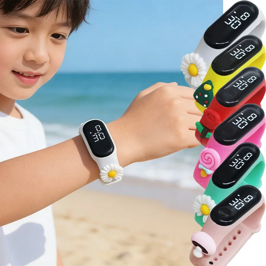 

8pcs/set LED Watch For Kids Children's Sports Watch Outdoor Waterproof Bracelet Electronic Watch Clock for kids Boys Girls Gifts