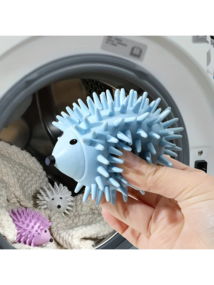 Reusable Hedgehog Laundry Ball - Cute Anti Tangling and Wrinkle Free Plastic Assistant for Washing Machines and Dryers