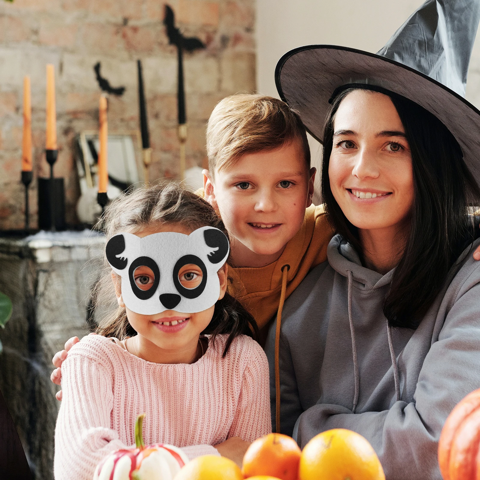 

10Pcs Funny Animal Mask for Kids Adults Party Favor Halloween Carnival Cosplay Prop Non-Woven Panda Face Mask Novelty Gift