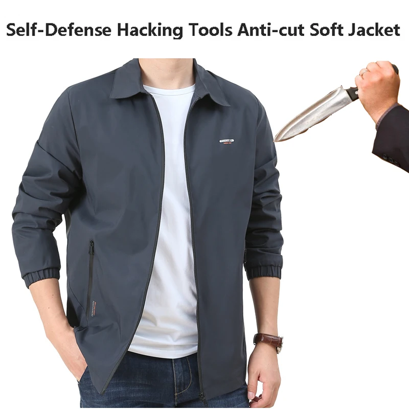 Self-Defense Anti Stab Anti-Cut Full Body Protection Plus Size Jacket Safety Hacking Flexible Invisible Light Weight Clothing