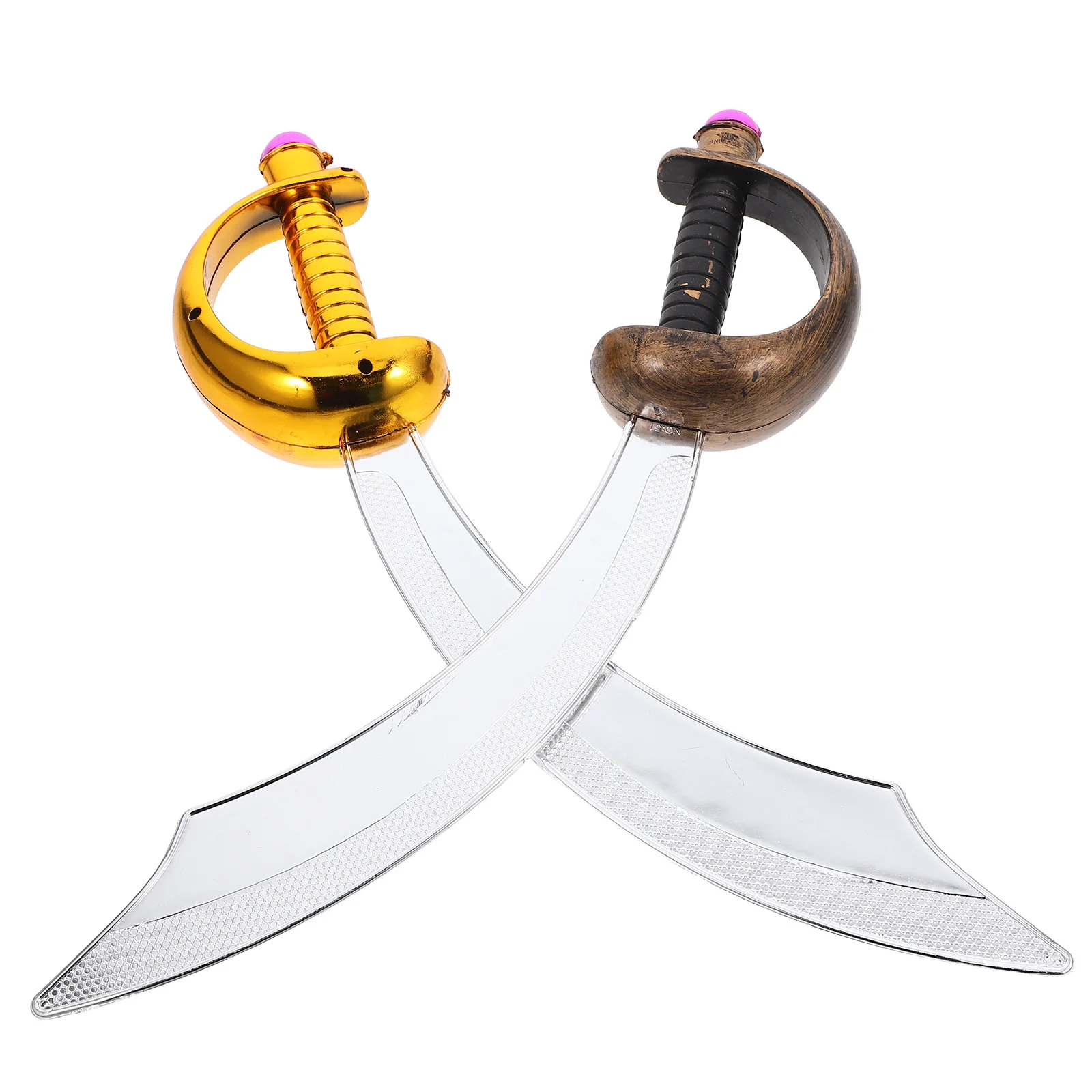 

2Pcs PVC Pirate Sword Kids Curved Blade Costume Accessory Pretend Play Halloween Cosplay Party Props Children Toys
