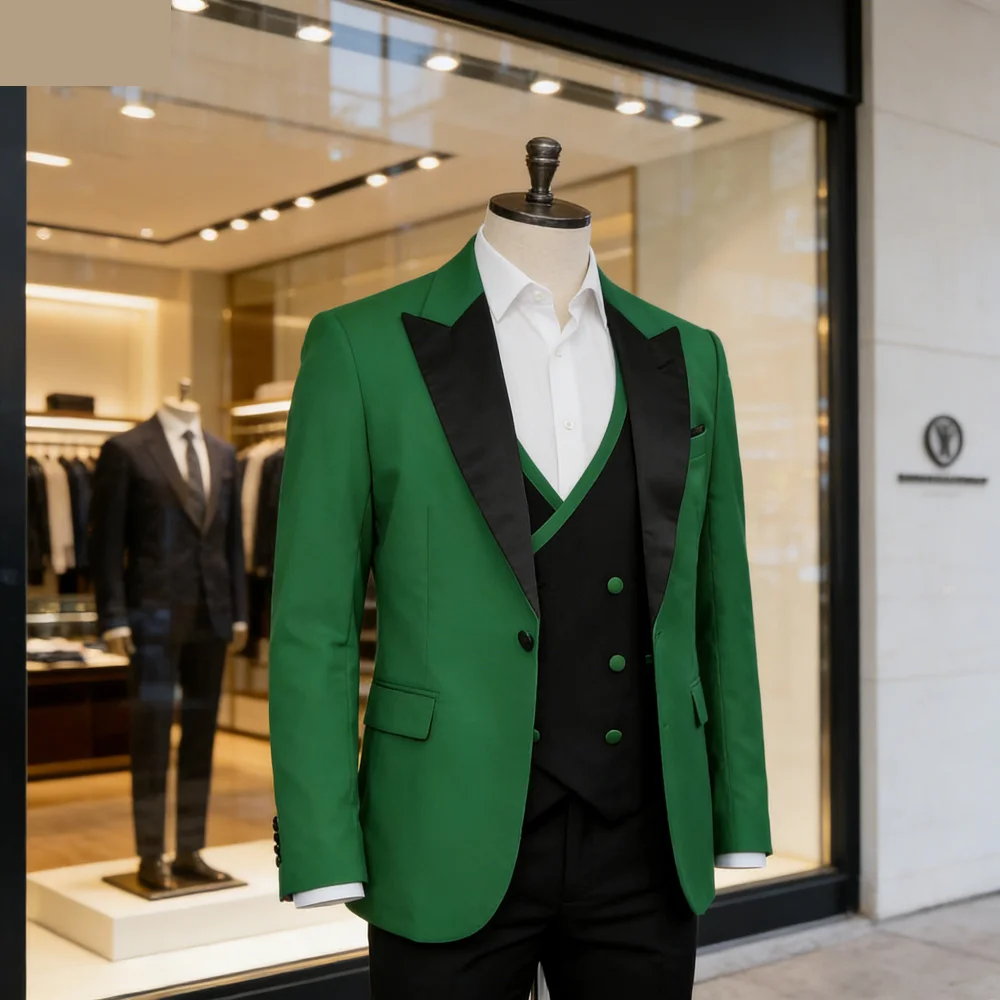 

Royal Blue 3 Piece Men's Wedding Suits Casual Groomsmen Bridegroom Tuxedo Blazer Jacket Vest Pants Set for Homme