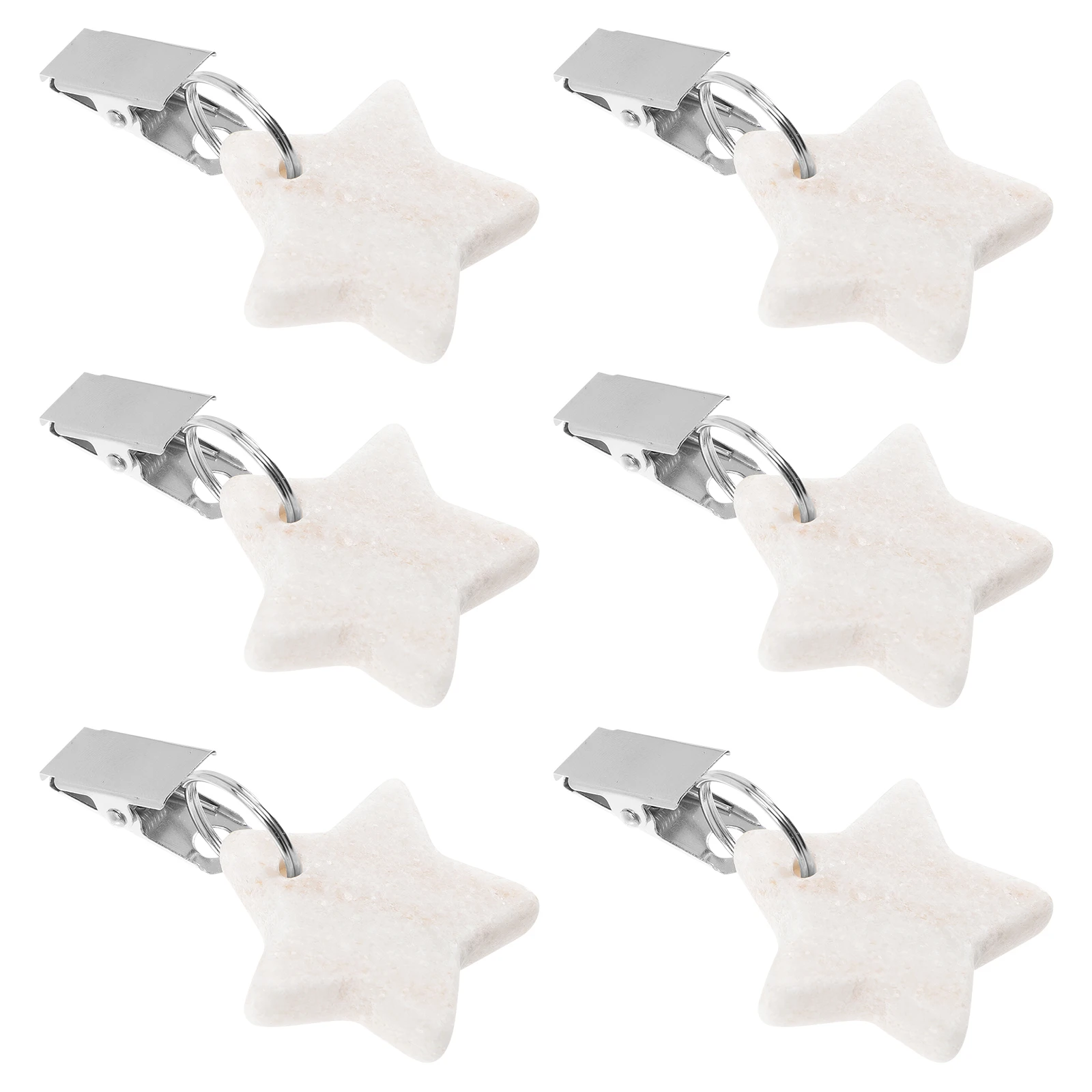 

6Pcs Tablecloth Clips with Marble Weights Strong Hold for Patio Dining Table Covers Windproof Secure Fastening Solution