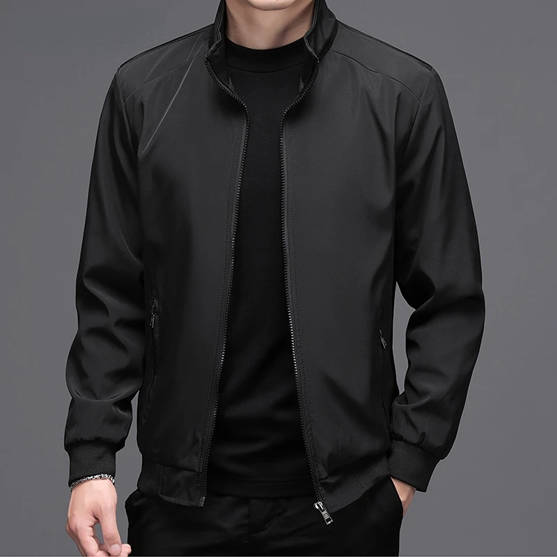 

Spring Autumn Men Jackets Casual Men's High Quality Outwear Slim Fit Stand Collar Coat Fashion Business Jacket Plus Size M-5XL