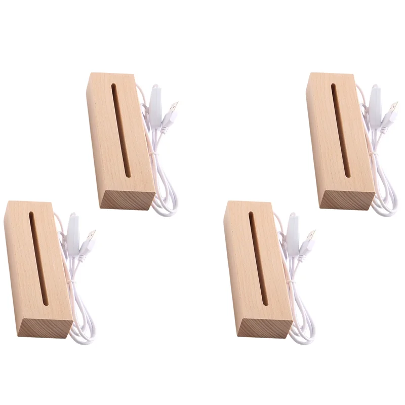 

AC23-Wooden Rectangle Light Base,Wood LED Display Base Pedestal Light Lamp Stand For Acrylic,Crystal,Night Light,Resin Art