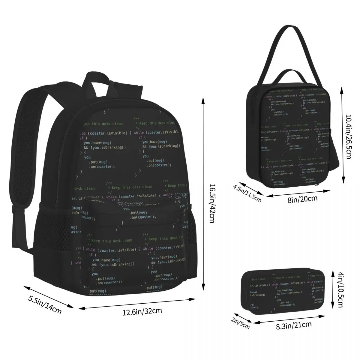 The Perfect Coaster For Programm Backpacks Students Bookbag School Bags Rucksack Lunch Bag Pen Bag Three-Piece Set