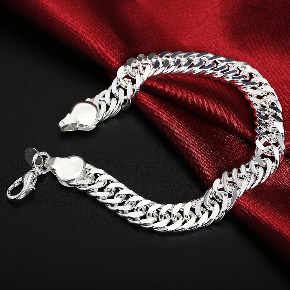Heißer Charme klassische 10 MM Peitsche Kette 925 Sterling Silber Armband für Frau Mann Hochzeit Party Weihnachtsgeschenke Modeschmuck