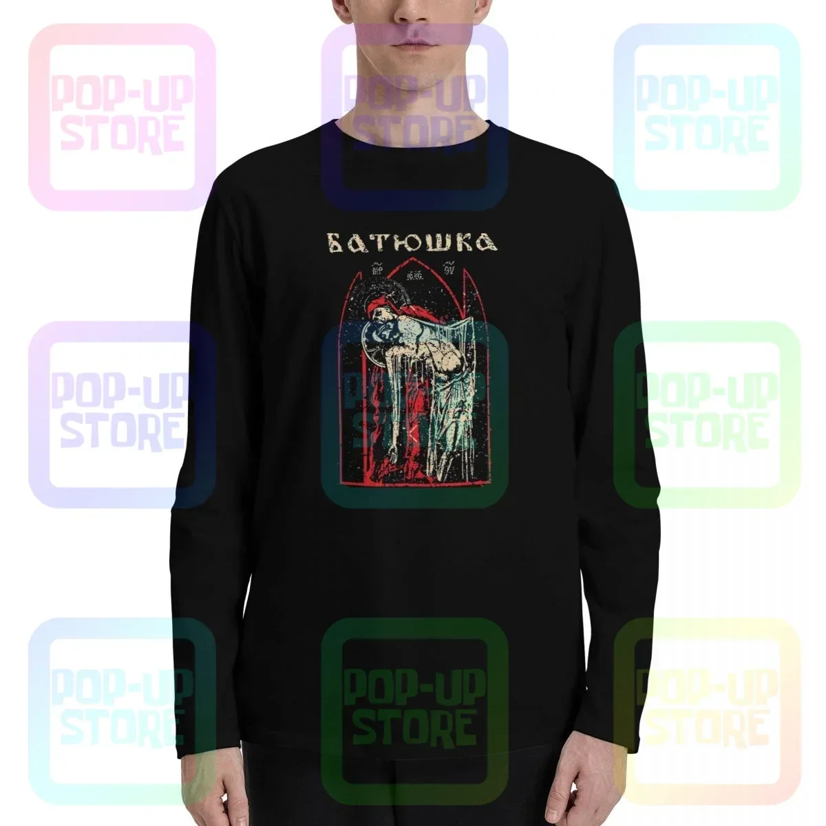 Batushka Pieta Camisetas de manga comprida Camiseta Rara Casual Vintage Melhor qualidade